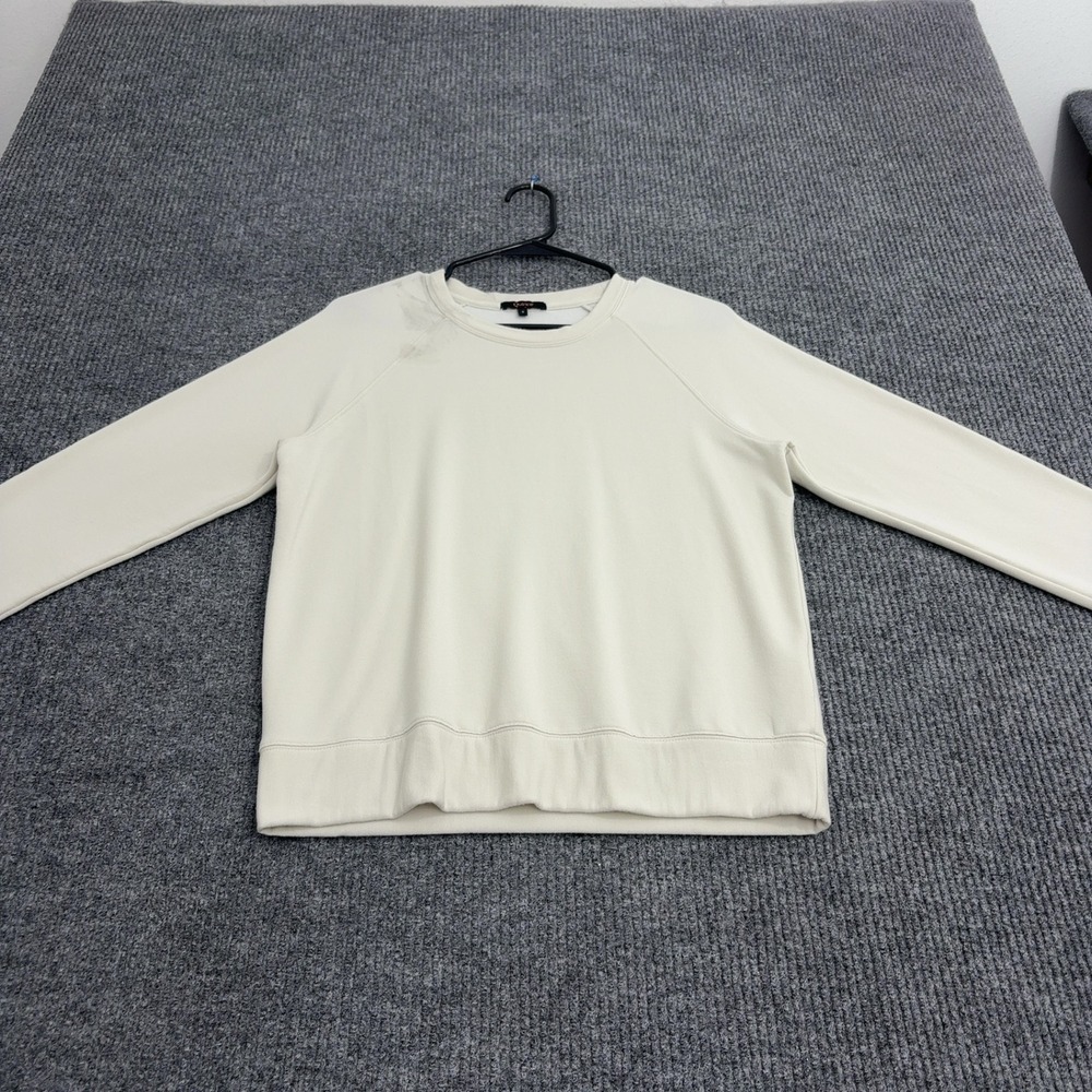 Quince Sweatshirt Womens S Cream Tencel Modal Blend Raglan Crew Neck Casual